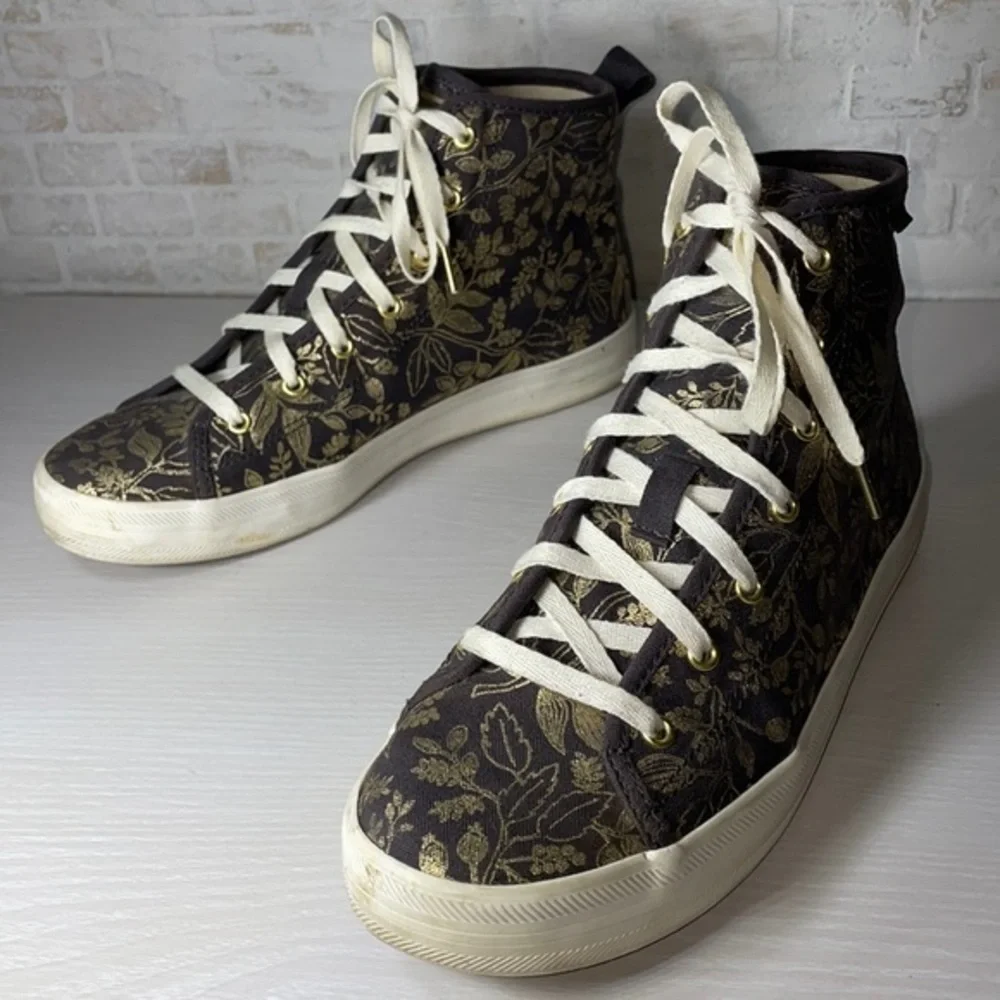 Anthropologie Rifle Paper Keds Queen Anne Floral High Top Sneakers Casual Shoes